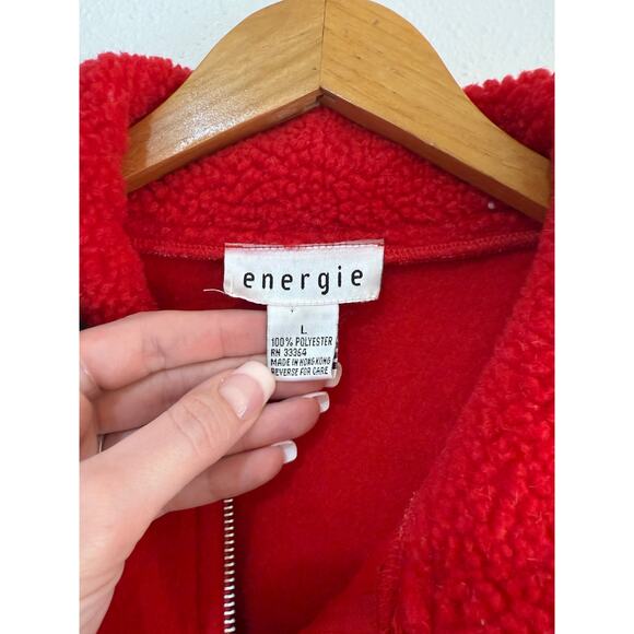 90s Fuzzy Fleece Zip Up size large - Picture 5 of 8